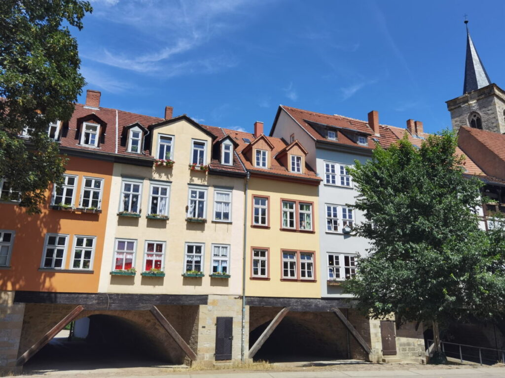 Erfurt Krämerbrücke Ansicht von Süden